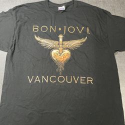 Bon Jovi 2011 Band Tour Shirt Men's Size 2XL Black Double Sided Rock Concert