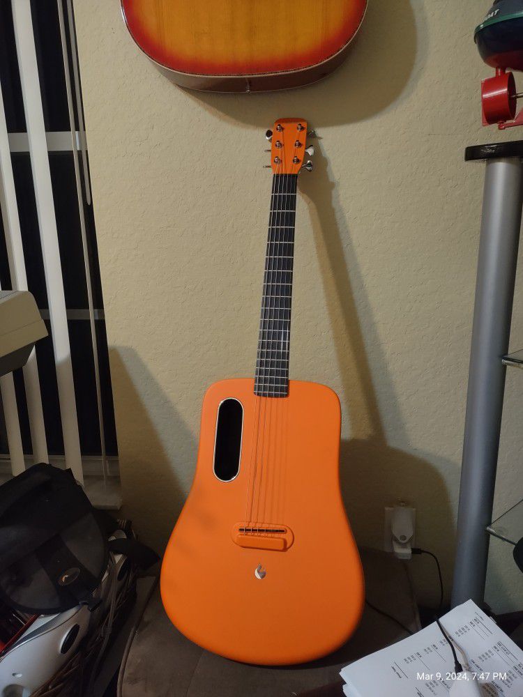 Lava Music ME 2 36" Carbon Fiber Acoustic Electric Guitar w/ FreeBoost Preamp System Orange with nice gig Bag