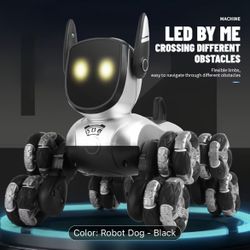 Intelligent Black Technology Robot Dog Cute Companion Programmable Voice Commands Unlock Future Playmates, Technology New Gifts, New Year/ Christmas/B