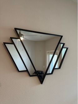 Black Triangle Decor Wall Mirror
