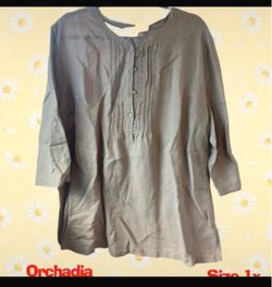 Orchadia Women's Button-Front Blouse Size 1X