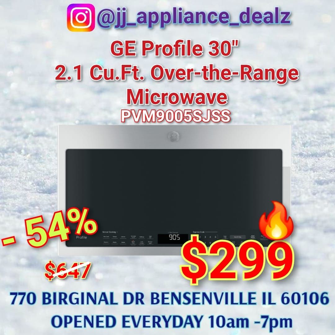 🔥New GE Profile 30" 2.1 Cu.Ft. Over-the-Range Microwave PVM9005SJSS