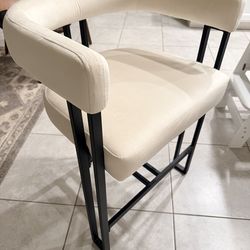 Brand New 24" Upholstered Velvet Beige Counter Stool