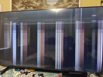 65-inch Toshiba smart TV - BROKEN SCREEN - Remote & Stand included