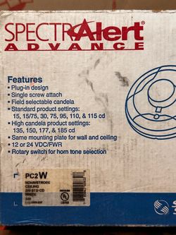 NEW] System Sensor SpectrAlert Advance PC2W Ceiling Horn/Strobe