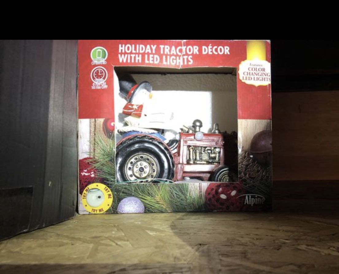 Holiday tractor decor