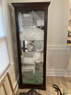 Cherry Wood Glass China Cabinet