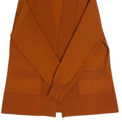 Women’s Rust Knit Sweater Cardigan – Long Open Front Layering Piece (M)