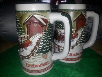 New heavy set of 2 Budweiser mugs