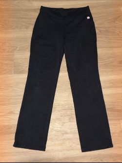 Women's Black Bootcut Yoga Pants Foldover Waist