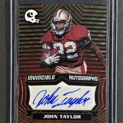 2021 Panini Chronicles Invincible Auto Red /100 John Taylor #INV-JTA Auto