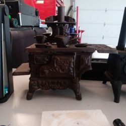 Antique Mini Crescent Cast Iron Stove