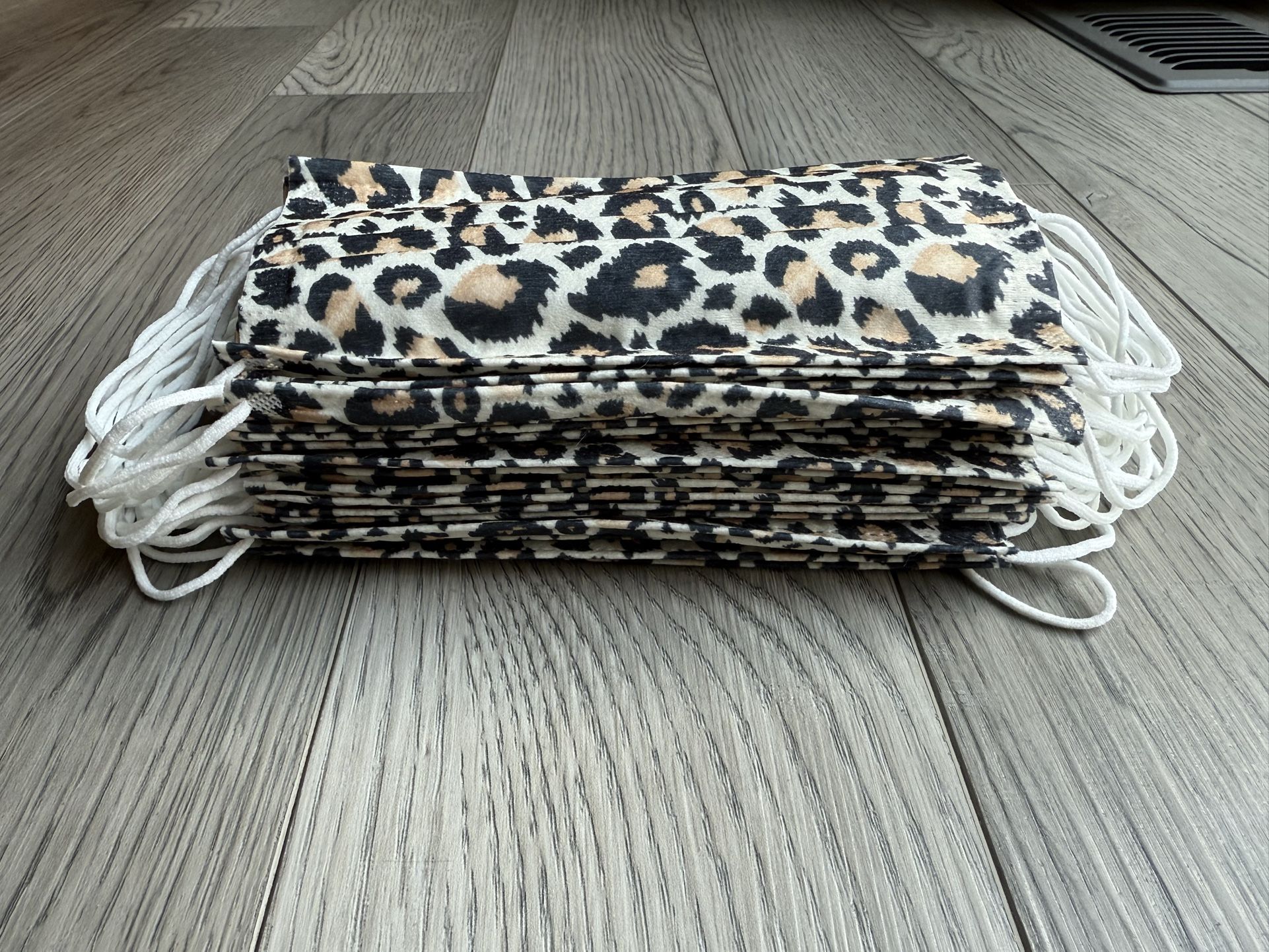NEW-Disposable Leopard Print Masks Lot Of 31