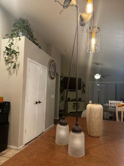 5-light chandelier and matching pendant lights