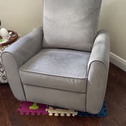 Baby Relax Kennedy Nursery Gliding Recliner Upholstered Accent Chair Gray Rocking Chair