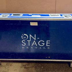 Blue Road case with wheels - used for a DJ table
