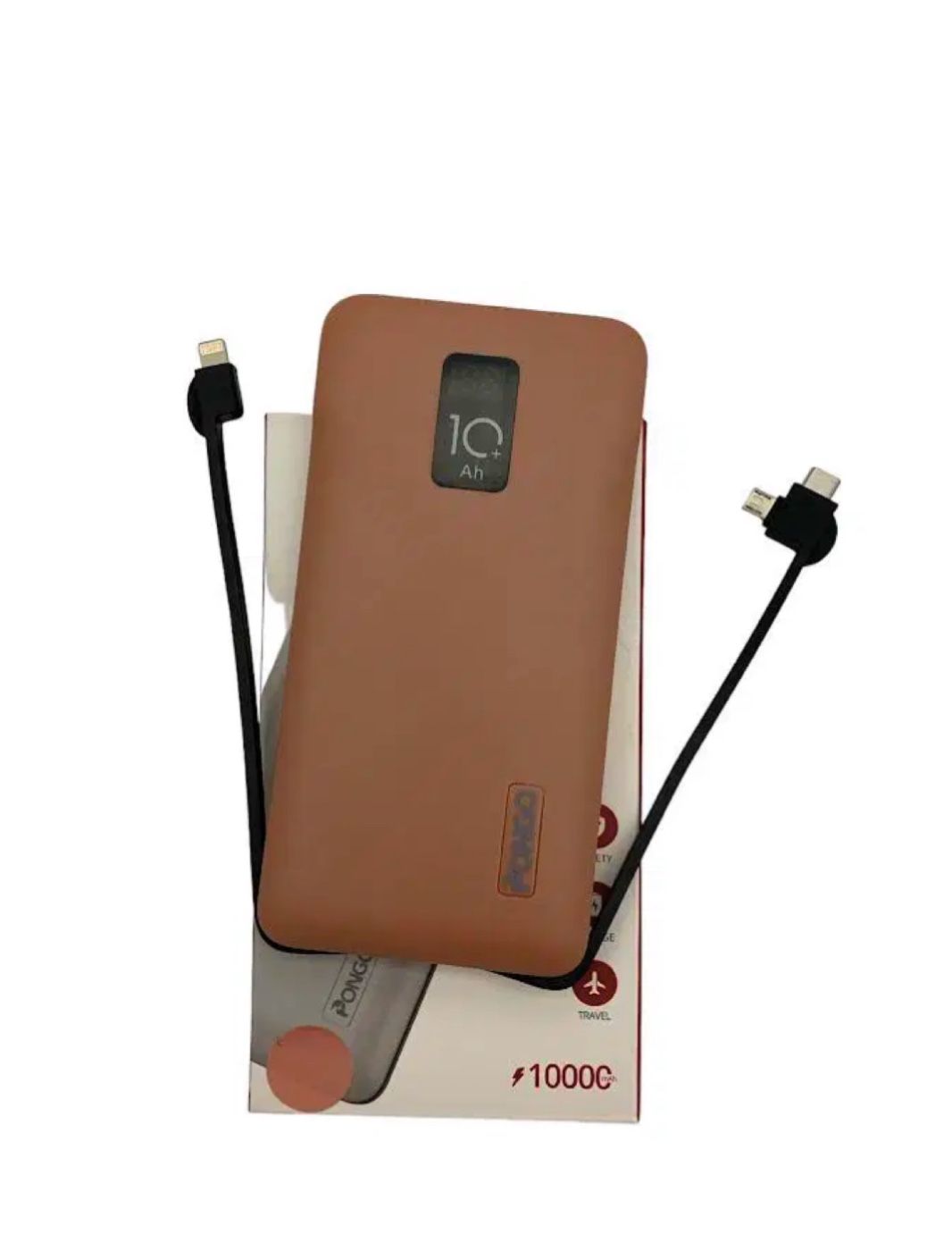 Pongo Powerbank With Built in Cables & Digital Display