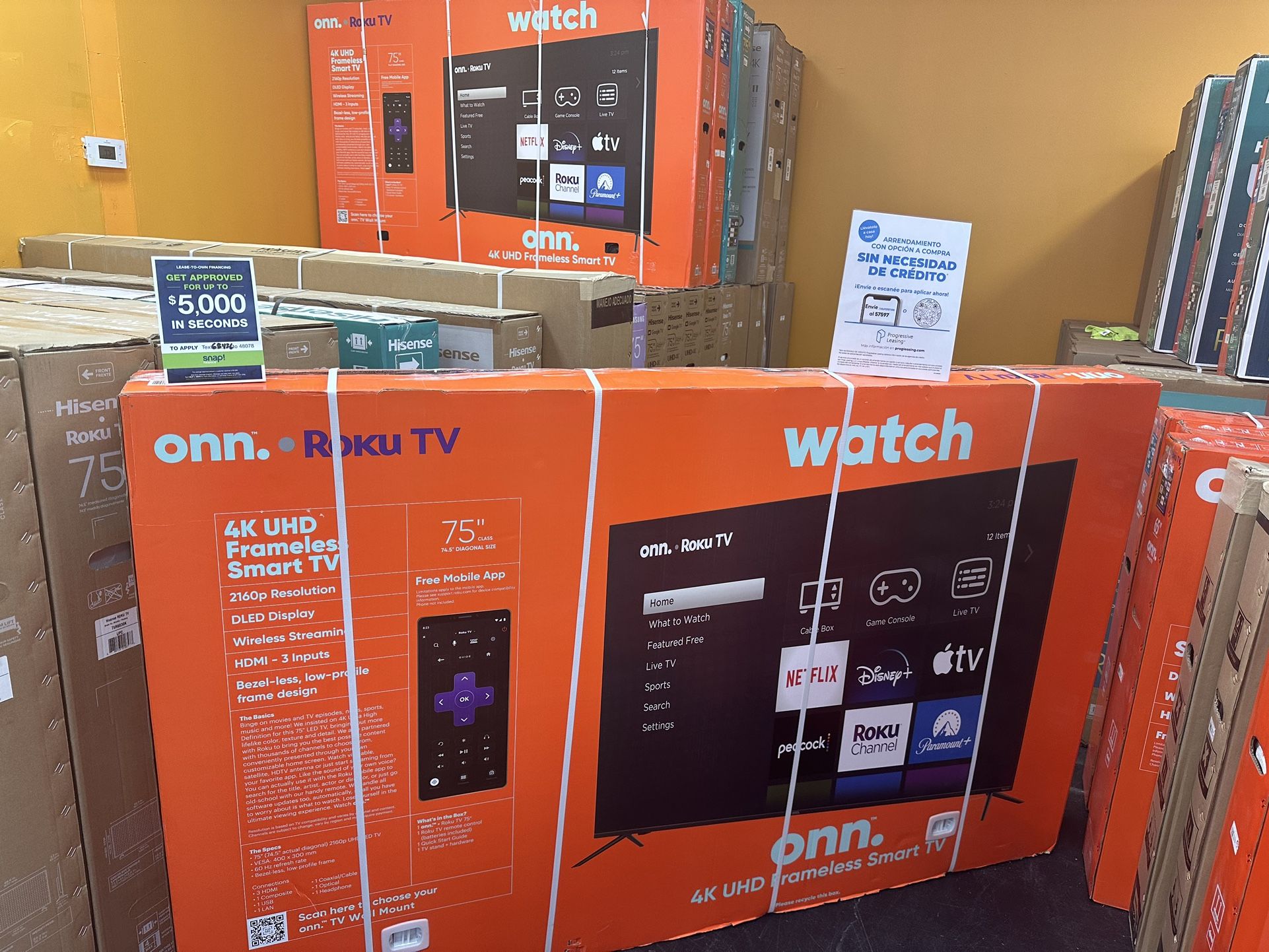 75”Onn Roku Smart Tv