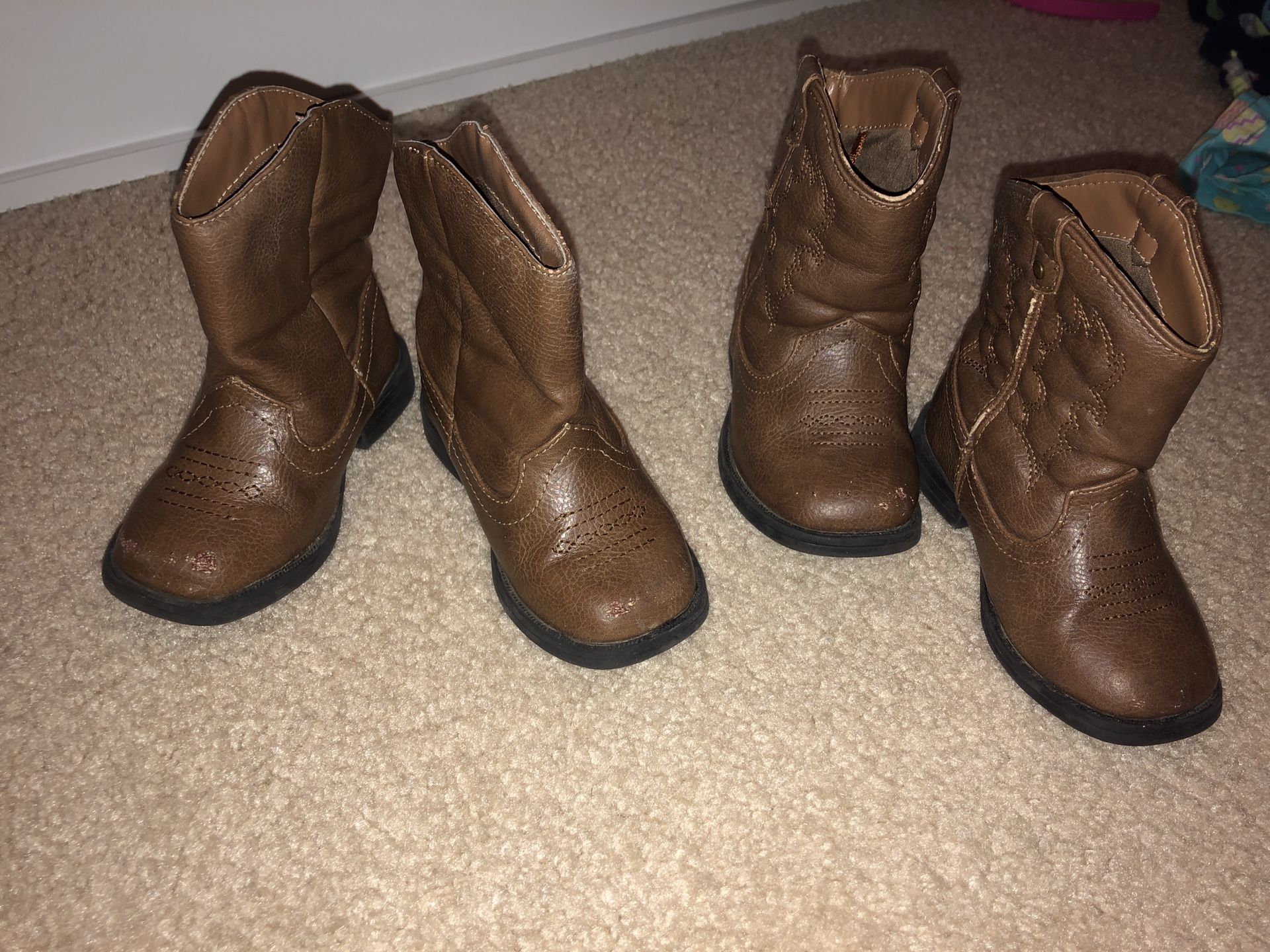 Boy/Girl Twin marching Cowboy/Cowgirl boots Size 6 toddler