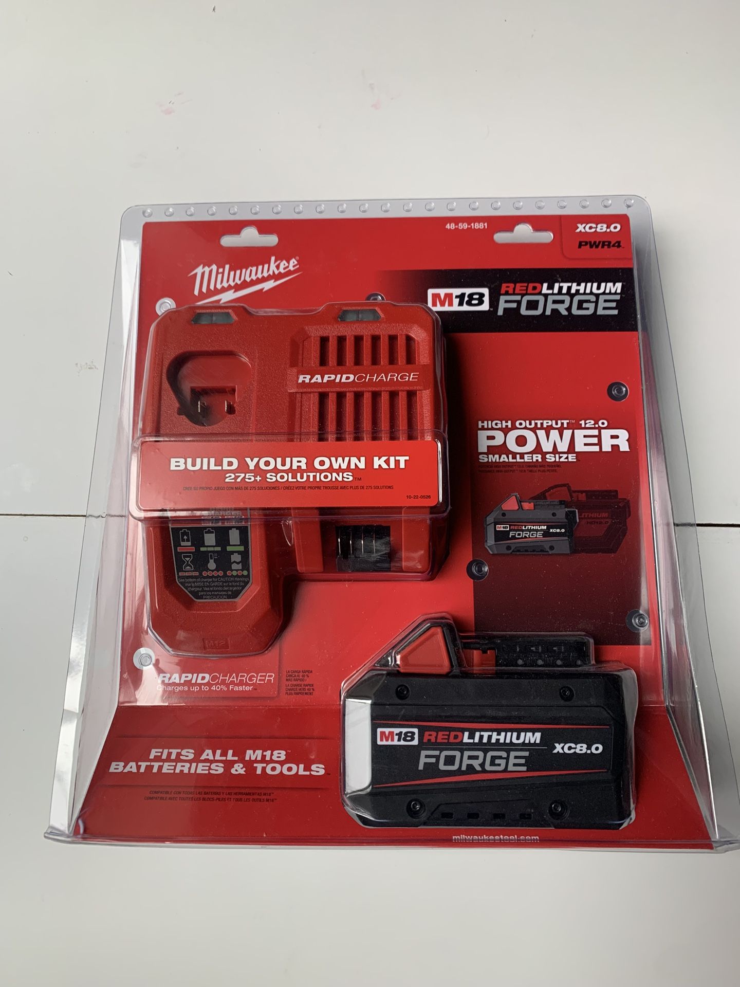 NEW Milwaukee M18 Red lithium Forge XC8.0 And Rapid Charge