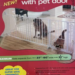 Walk Through Pet Gate Baby Kids Safety Door Stair Dog Fence Indoor Barrier 50-59