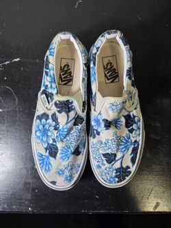 Vans Classic Slip-On 'Floral - Blue Women's 7.5