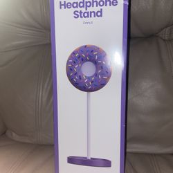 Purple Headphone Stand 11” Tall New In Box Universal Fits Most Doughnut Fun Cool