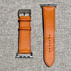Apple Watch Hermès Attelage Single Tour Leather Band (Orange)