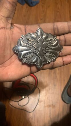 Winged Cross Single Belt Buckle