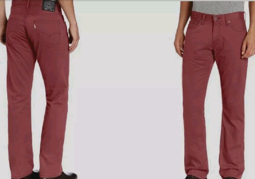 NEW 32X32 Levi's 514 slim fit burgundy jeans