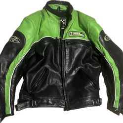 Leather Riding Jacket Kawasaki 