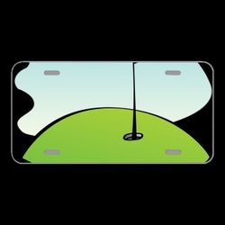 License Plare Novelty Car Front Golf Golf Course Golfing Lawn Green