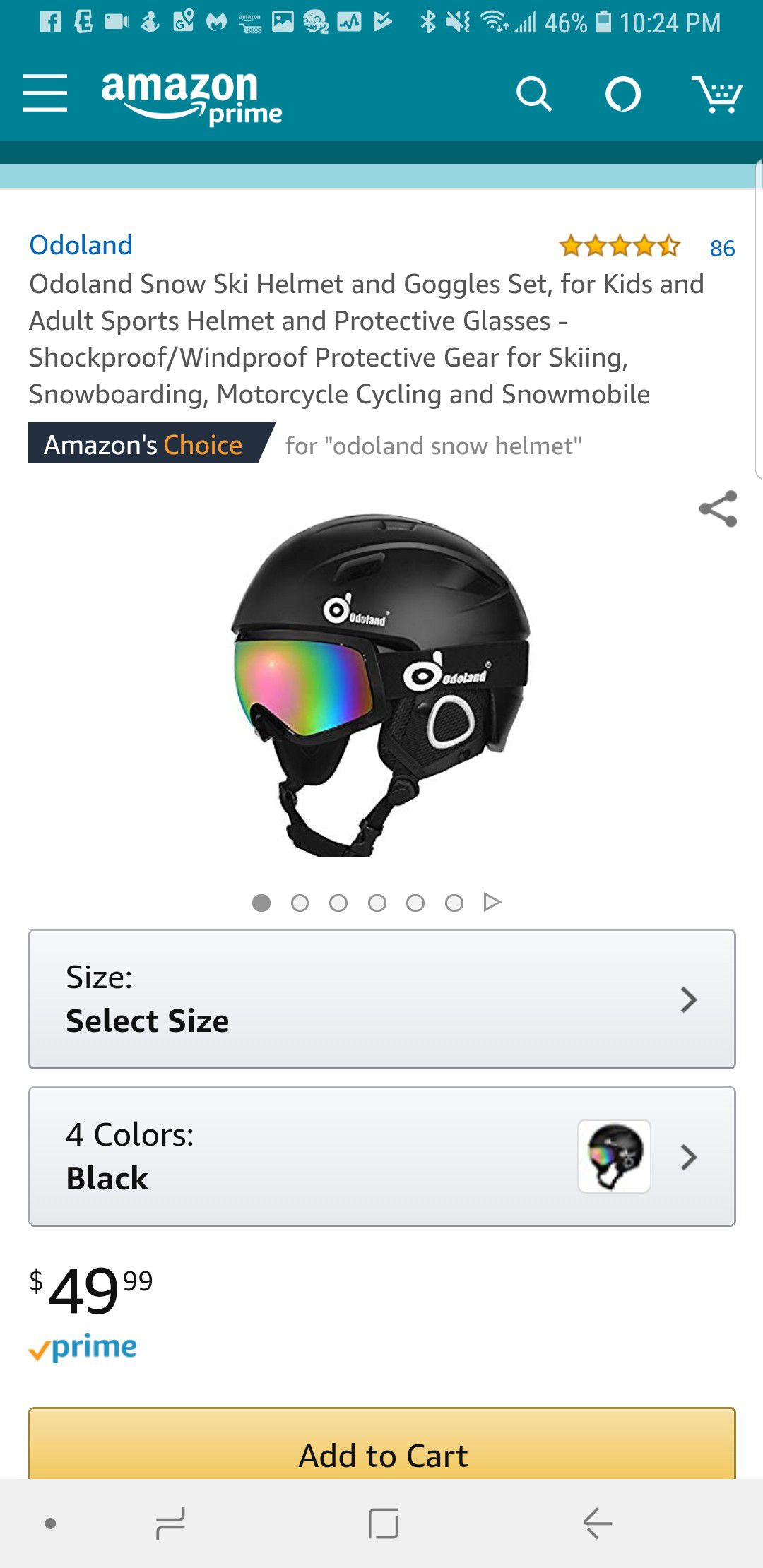 B10 - Snow Helmet & Goggles Size XL