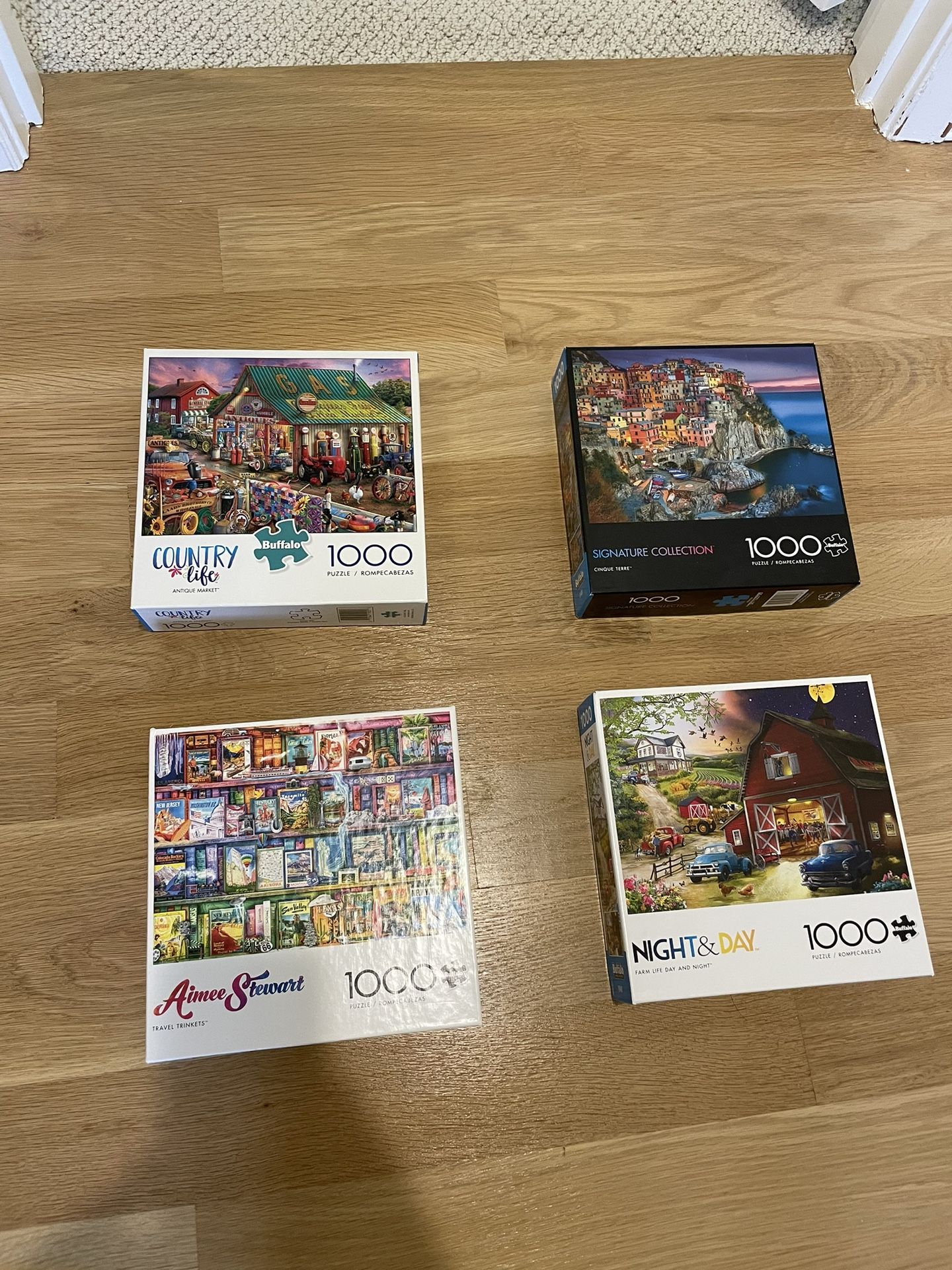 Bundle of 4 Buffalo Games 1000 Piece Puzzles