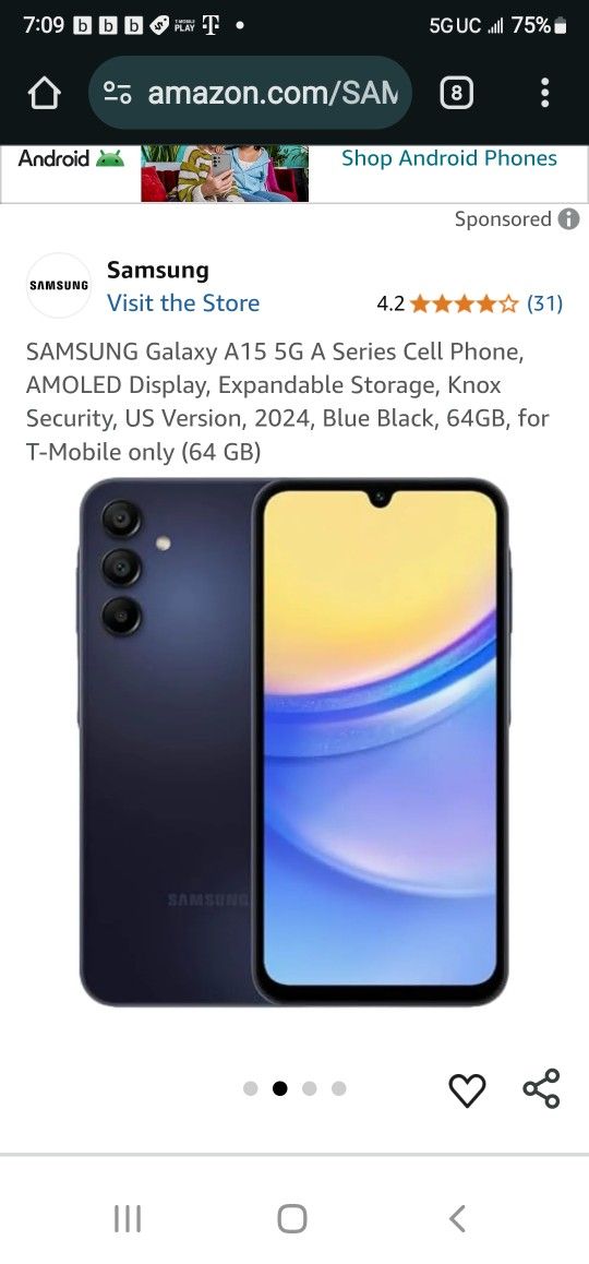 Samsung Galaxy Unlocked A15 $80 Firm Price