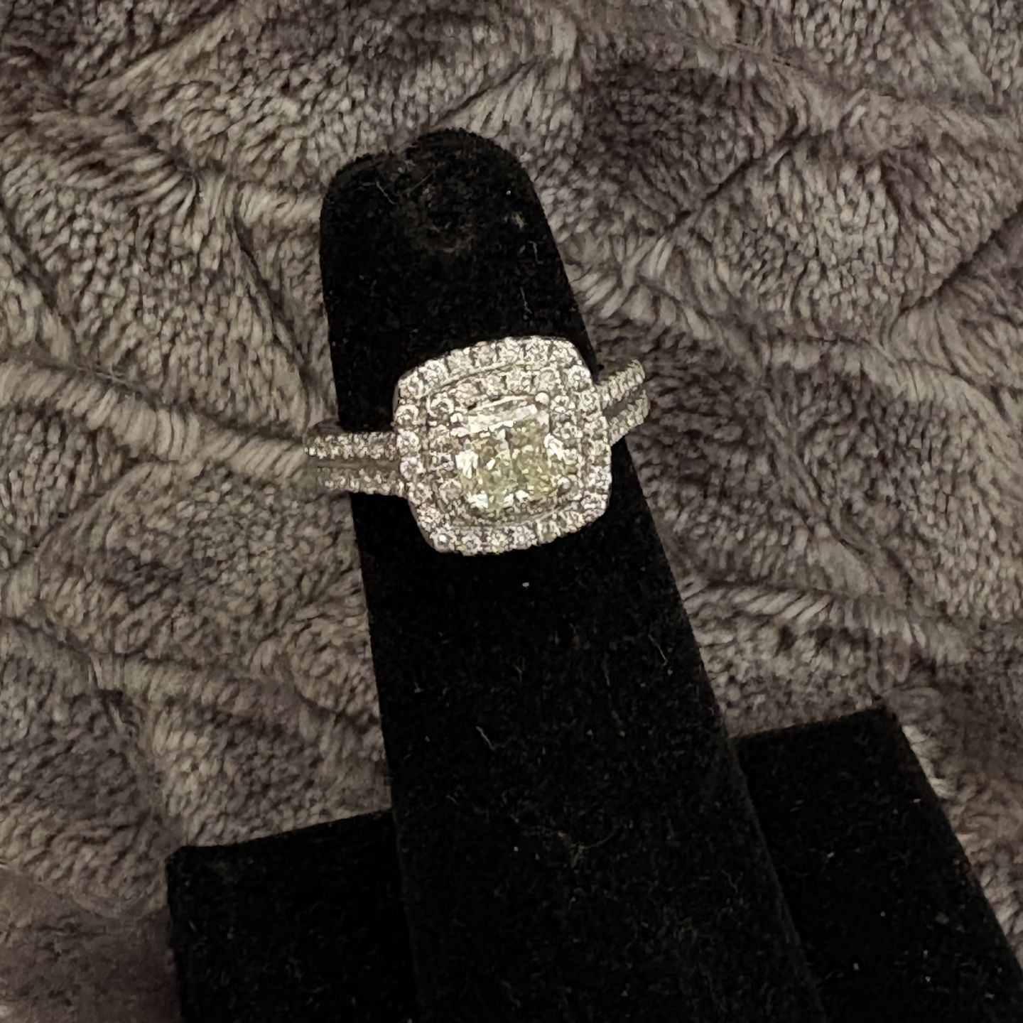 14k white gold engagement ring with 1ctw vvs size 5