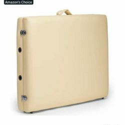 Saloniture Professional Portable Folding Massage Table with Carrying Case - Cream
