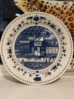 Blue And White China Charles Wysocki Americana