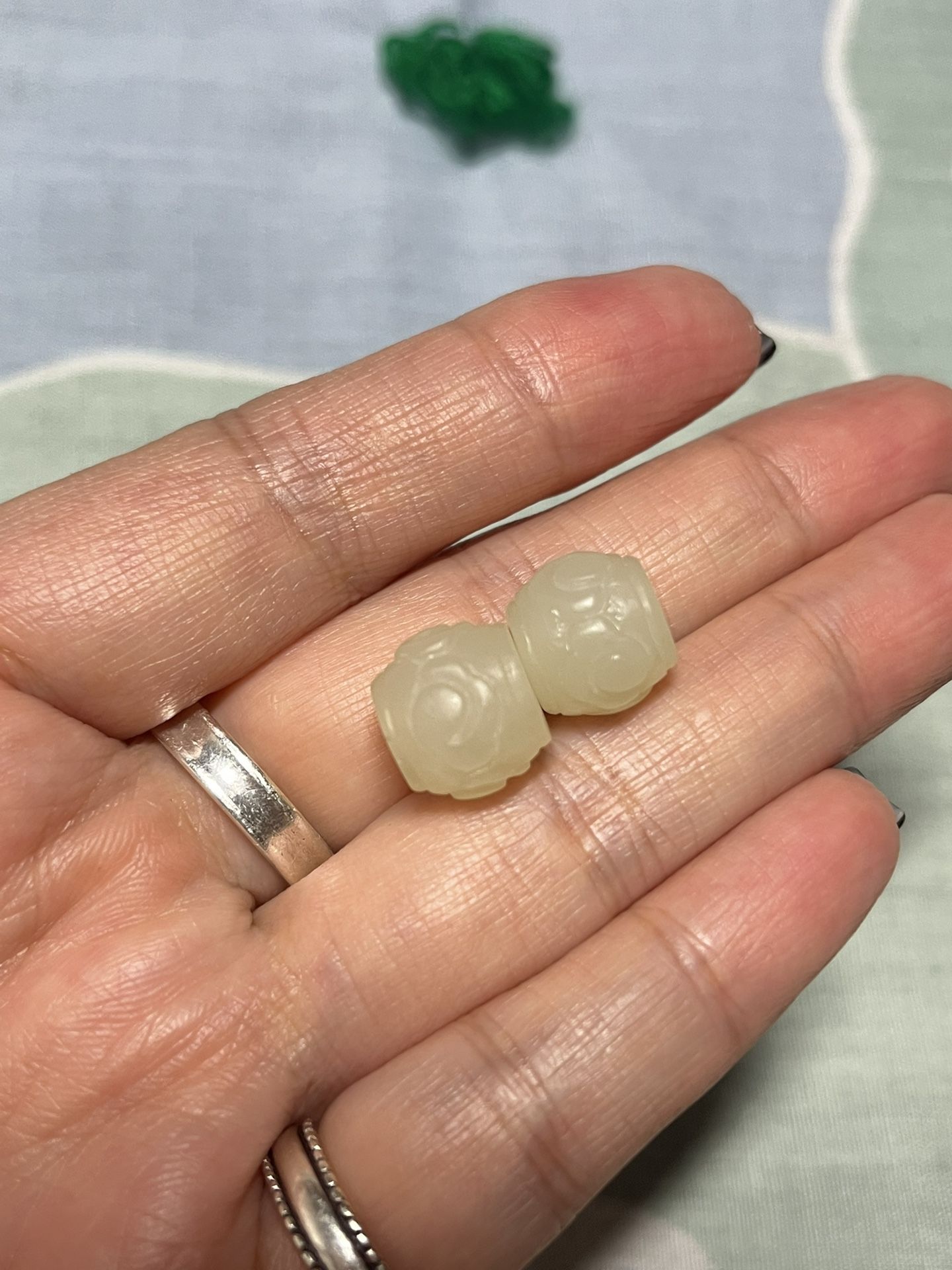 Hetian Jade auspicious clouds beads