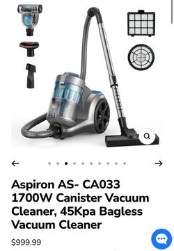 Aspiron AS-CA033 1700W Bagless Canister Vacuum
