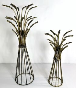Wire Wheat Candle Holders 