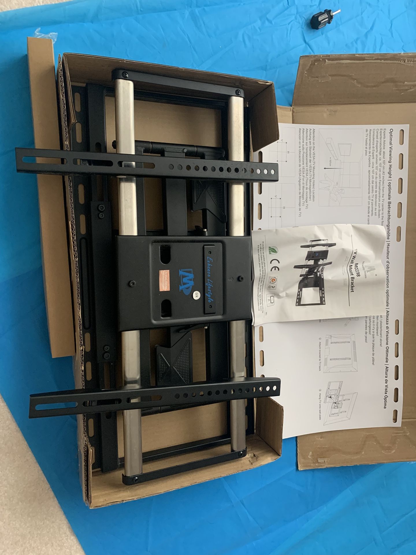 Mounting Dream Sliding TV Mount For 42”-86” TV (MD2198) And The Mointing Dream Soundbar Bracket (MD5420)