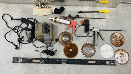 Lot of Tools - Drill - Saw Blades - Craftsman Wheel Sharpener ++ $20 for all -