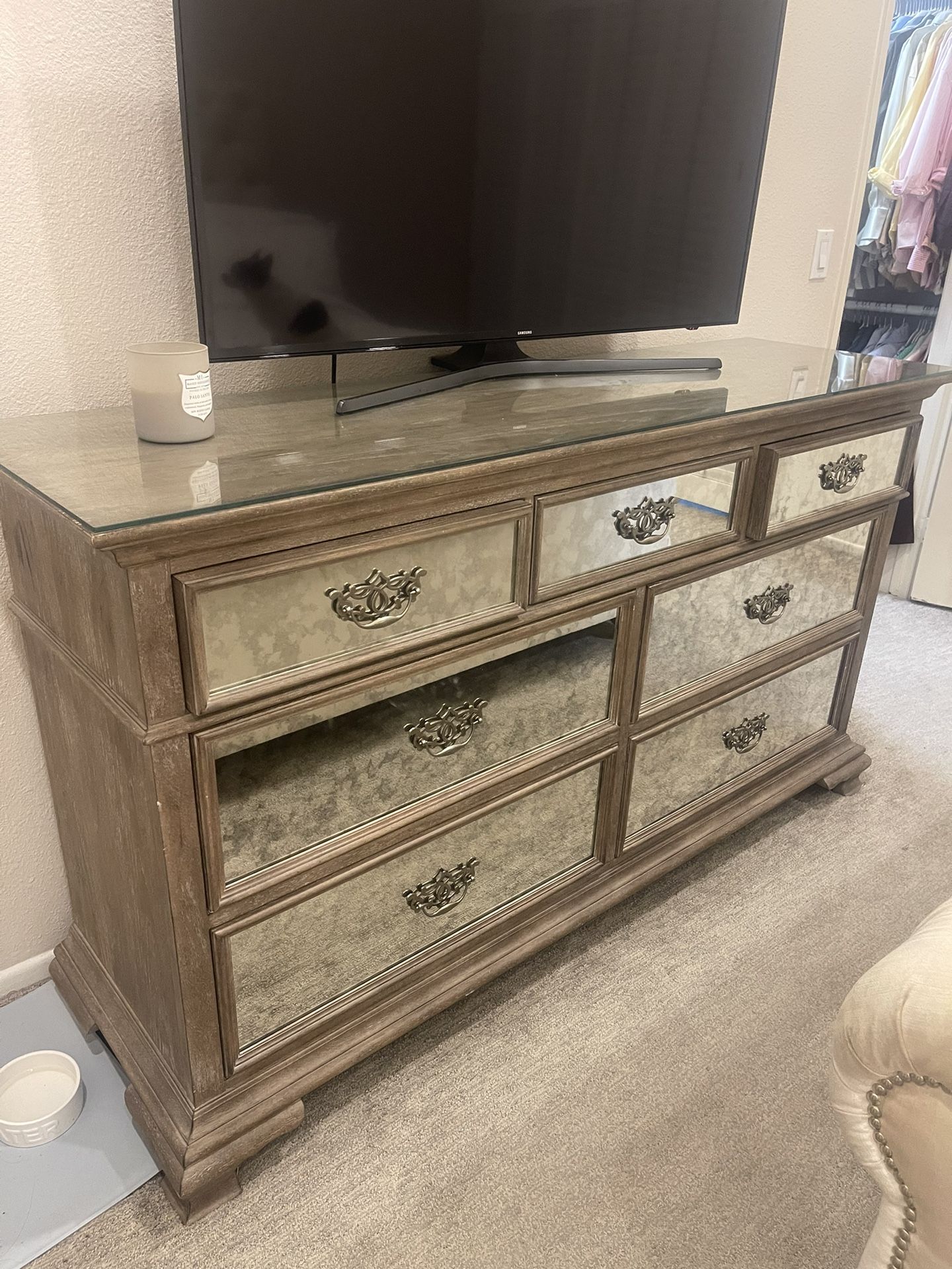 Bernhardt Campania Mirrored Dresser + Nightstand