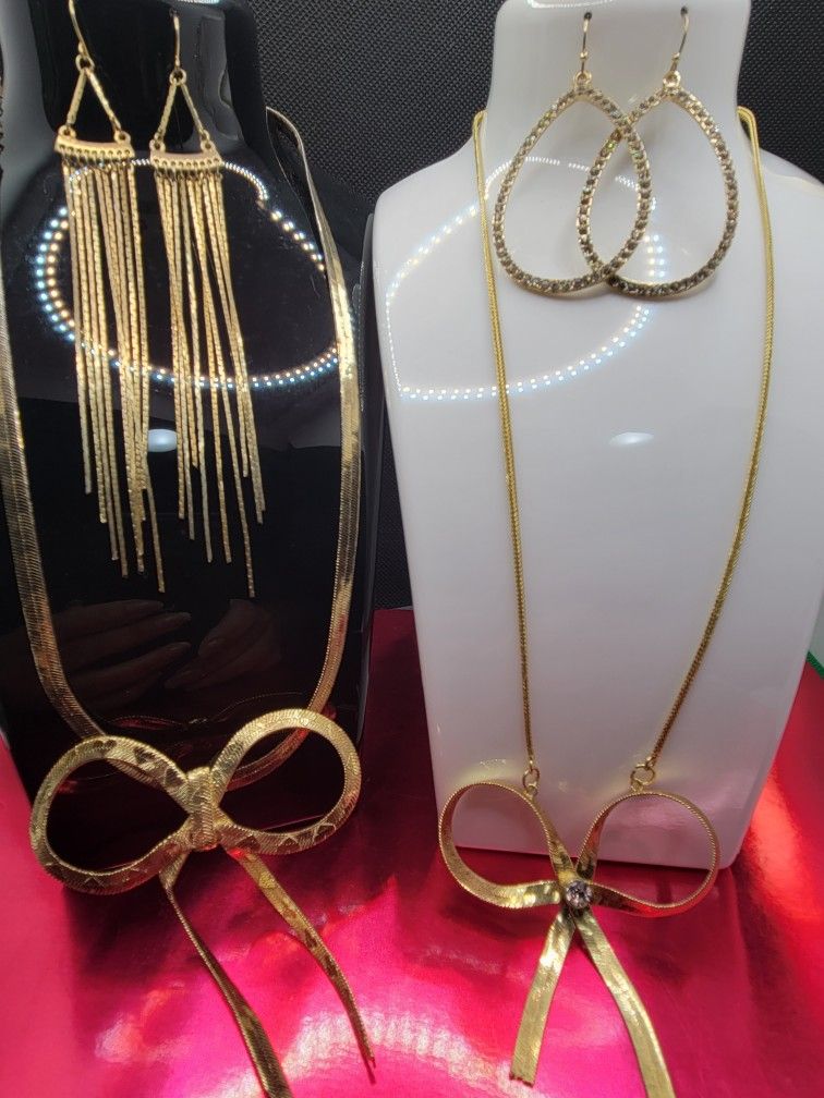 LOT 10K GOLD OVERLAY SET,  CRYSTAL STONES
