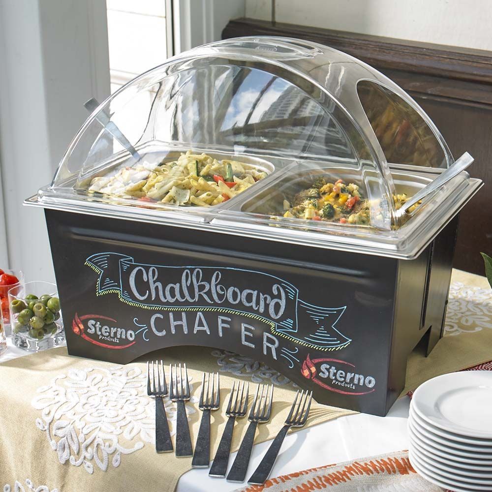 Commercial chalk board chafing dish