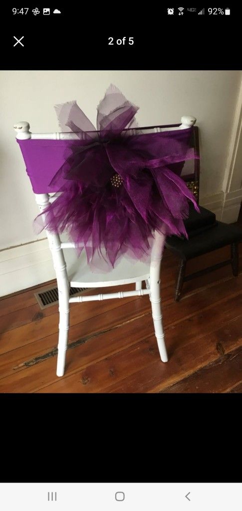 Purple Chair Poof Covering - ~100 Available (Wedding Decor)