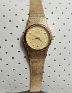 Seiko Watch Women 20mm Gold Dial Gold Tone Round 8Y21-0020 New Battery Vintage