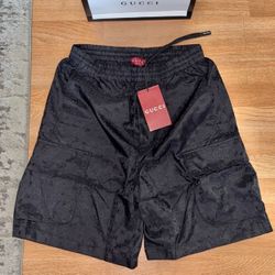 Gg Black Monogram Short 