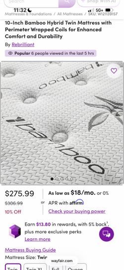 Twin size mattress